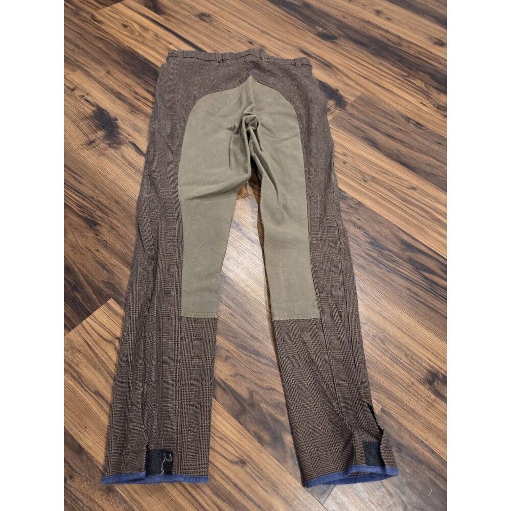 Equilibre Full Seat Riding Breeches Plaid Suede Patch IT 46 US 30 Equestrian - Picture 3 of 13